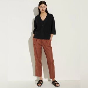 NWOT The Reset R Label Linen Blend Wide Leg Pants Rust Brown Size M